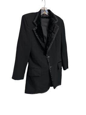 Vintage After 6 Wool Crush Velvet Tux Smoking Blazer SZ 38